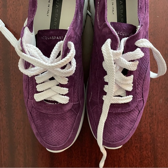 D’acquasparta Firenze Women’s Purple Suede Leather Sneakers Made in Italy - Picture 4 of 10